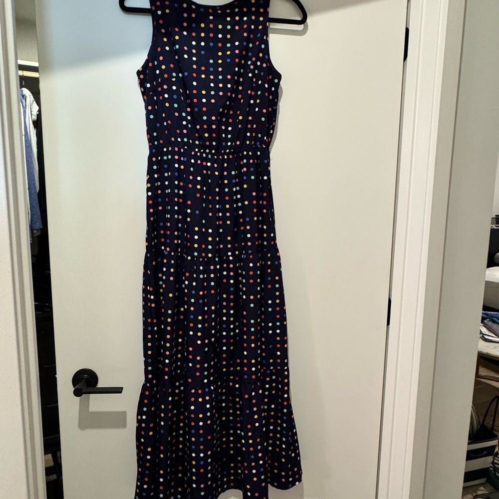 Polka Dot Sleeveless Maxi Dress